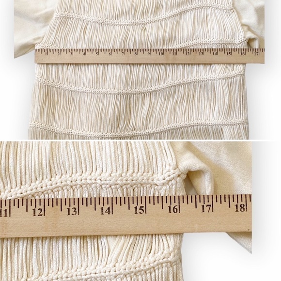 NWT Jonathan Simkhai  Delphine Macrame Knit Sweater, Ivory, Size S - Picture 15 of 16